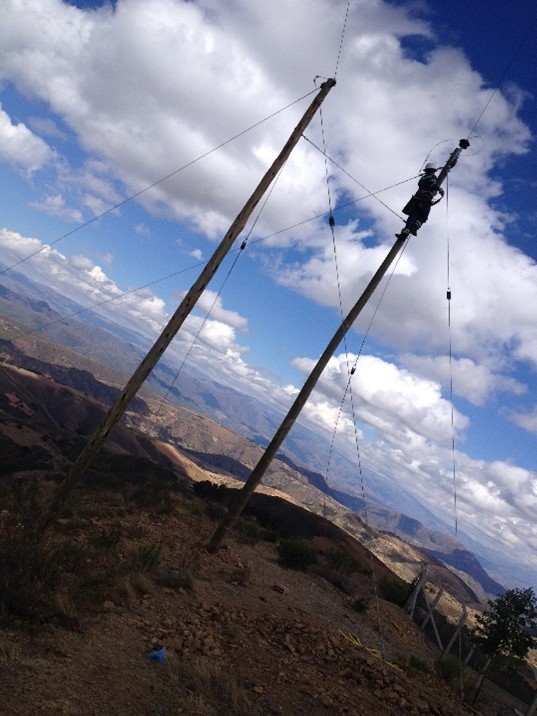 Construcción de linea de media y baja tensión